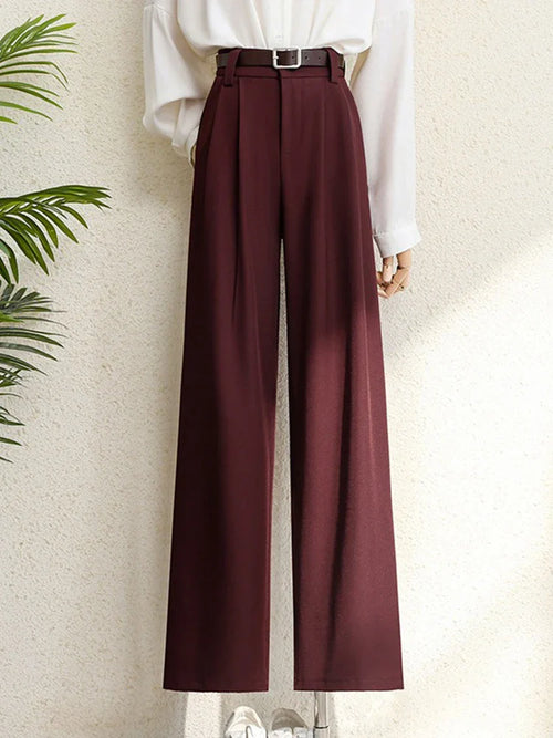 Chic Burgundy Office Pants