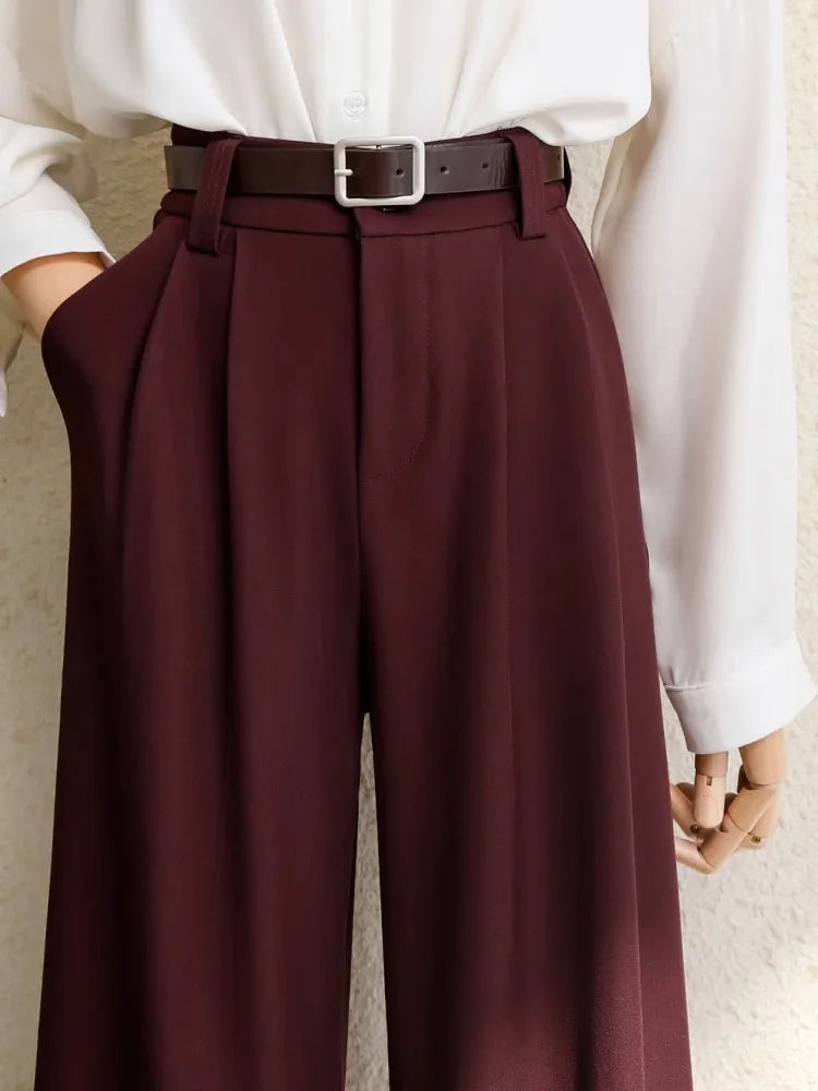 Chic Burgundy Office Pants